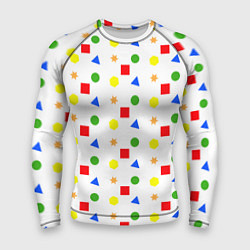 Рашгард мужской Разноцветные геометрические фигурки, цвет: 3D-принт