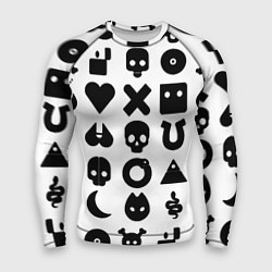 Рашгард мужской Love death robots pattern white, цвет: 3D-принт