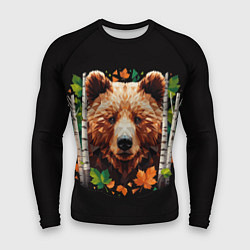 Рашгард мужской Медвежья полигональная голова, цвет: 3D-принт