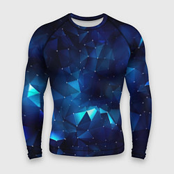 Мужской рашгард Синие осколки из мелких абстрактных части калейдос