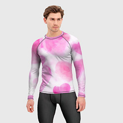 Рашгард мужской Розовые сердечки акварель, цвет: 3D-принт — фото 2