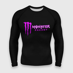 Мужской рашгард Monster energy фиолетовый логотип
