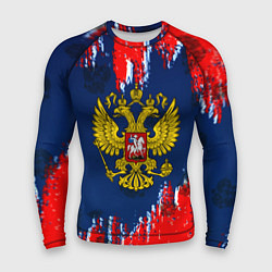 Рашгард мужской Россия краски герб, цвет: 3D-принт