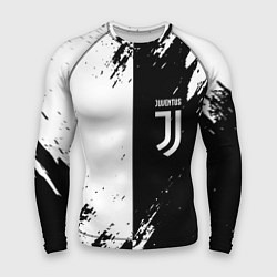 Рашгард мужской Juventus краски чёрнобелые, цвет: 3D-принт