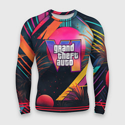 Рашгард мужской GTA 6 logo абстракция яркая, цвет: 3D-принт