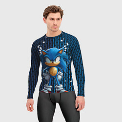 Рашгард мужской Sonic - splash and logo, цвет: 3D-принт — фото 2