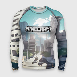 Рашгард мужской Minecraft дневной город, цвет: 3D-принт
