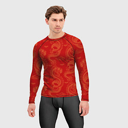 Рашгард мужской Красный - дракон, цвет: 3D-принт — фото 2