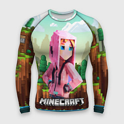 Рашгард мужской Персонаж Minecraft девушка в пиксельном мире, цвет: 3D-принт