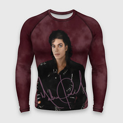 Рашгард мужской Michael Jackson на бордовом фоне, цвет: 3D-принт