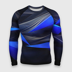 Рашгард мужской Black and blue abstract background sport style, цвет: 3D-принт