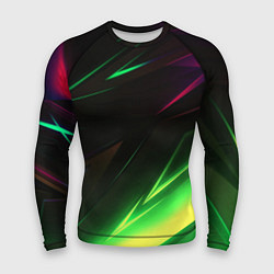 Мужской рашгард Geometry stripes кислотный неон