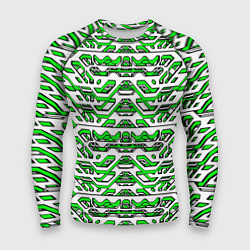 Рашгард мужской Техно броня зелёно-белая, цвет: 3D-принт
