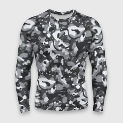 Рашгард мужской Серый пиксельный камуфляж, цвет: 3D-принт