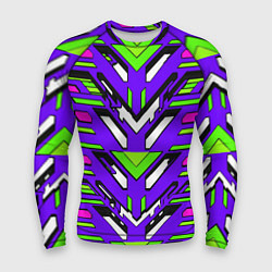 Рашгард мужской Техно броня фиолетово-зелёная, цвет: 3D-принт