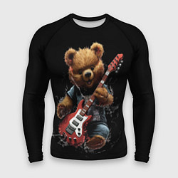 Рашгард мужской Большой плюшевый медведь играет на гитаре, цвет: 3D-принт