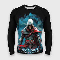 Рашгард мужской Assassins creed холодный фон, цвет: 3D-принт