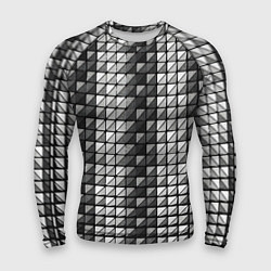 Рашгард мужской Чёрно-белые квадраты, цвет: 3D-принт