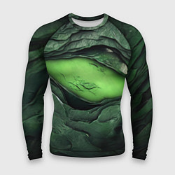 Рашгард мужской Разрез на зеленой абстракции, цвет: 3D-принт