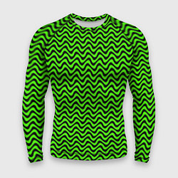 Рашгард мужской Искажённые полосы кислотный зелёный, цвет: 3D-принт