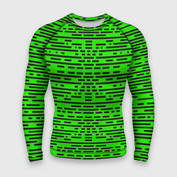 Рашгард мужской Чёрные полосы на зелёном фоне, цвет: 3D-принт