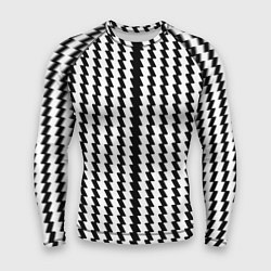 Рашгард мужской Чёрно-белые вертикальные полосы, цвет: 3D-принт