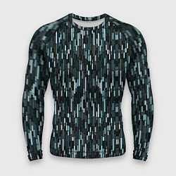 Мужской рашгард Тёмный бирюзовый паттерн полосочки