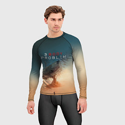 Рашгард мужской 3 Body Problem - satellite, цвет: 3D-принт — фото 2