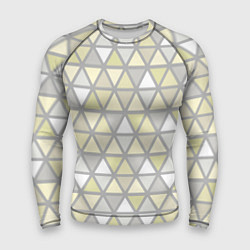 Рашгард мужской Паттерн геометрия светлый жёлто-серый, цвет: 3D-принт