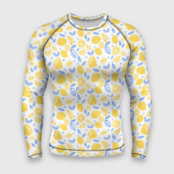 Рашгард мужской Летний вайб - паттерн лимонов, цвет: 3D-принт