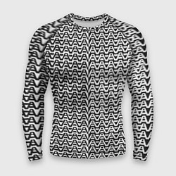Рашгард мужской Чёрно-белые волнистые линии, цвет: 3D-принт