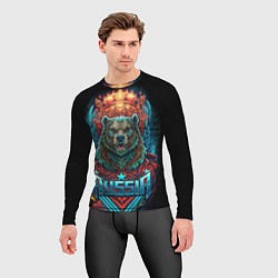 Рашгард мужской Суровый русский медведь, цвет: 3D-принт — фото 2