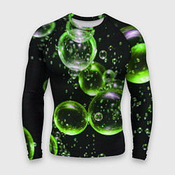 Рашгард мужской Зеленые пузыри на черном, цвет: 3D-принт