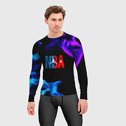 Рашгард мужской NBA neon flame, цвет: 3D-принт — фото 2