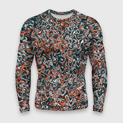 Рашгард мужской Тёмный сине-оранжевый абстрактная текстура, цвет: 3D-принт