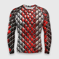 Рашгард мужской Змеиная объемная текстурная красная шкура, цвет: 3D-принт