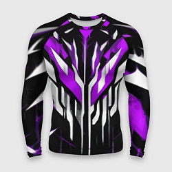 Рашгард мужской Purple and white abstraction on a black background, цвет: 3D-принт