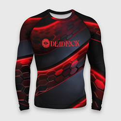 Мужской рашгард Deadlock logo красные соты и неон