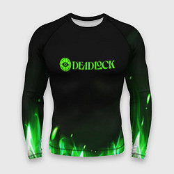 Мужской рашгард Deadlock logo зеленый огонь