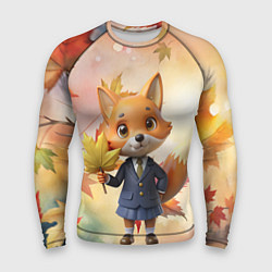 Мужской рашгард Осенняя лисичка в школьной форме