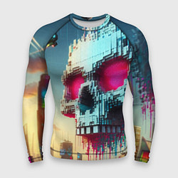 Рашгард мужской Cool pixel skull - ai art fantasy, цвет: 3D-принт