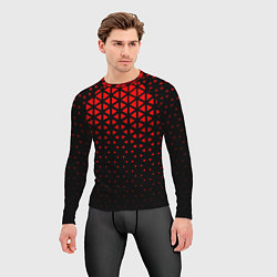 Рашгард мужской Геометрический градиент - чёрно-красный, цвет: 3D-принт — фото 2