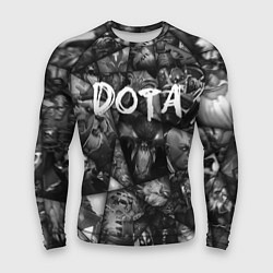 Рашгард мужской Dota 2 - мозаика из персонажей игры, цвет: 3D-принт