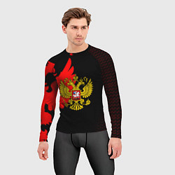 Рашгард мужской Герб РФ красный, цвет: 3D-принт — фото 2