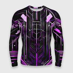 Рашгард мужской Purple lines on a black background, цвет: 3D-принт