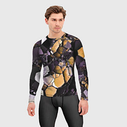 Рашгард мужской Чёрно-жёлтый камень, цвет: 3D-принт — фото 2