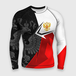 Рашгард мужской Герб России - красно-белый, цвет: 3D-принт
