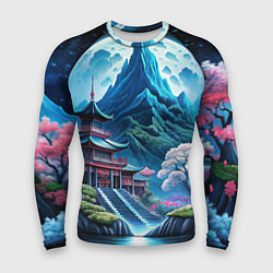 Мужской рашгард Пейзаж Японии и горы