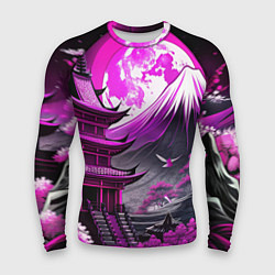 Мужской рашгард Япония гора в фиолетовом свете