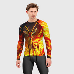 Рашгард мужской Газель в огне, цвет: 3D-принт — фото 2